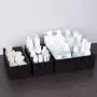 Woven Storage Boxes Cube Basket Bin Container Tote Organizer Divider for Drawer,Closet,Shelf, Dresser,Set of 4 (Black)
