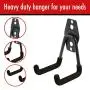 3pcs Garage Hanger Hooks for Hanging Ladder Hose Extension Cord Shovel Bike Chair Garden Tools, [UPGRADE VERSION] Wall Mount Organizer Storage Holder with Longer Screws Included and Anti Slip Rubber