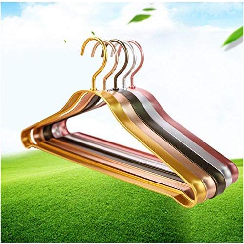 10pcs Random Color Aluminum Alloy Hanger for Clothes Can be Used 20 Years Space Aluminum No Fluorescent Agent Non-Slip hangger in Home Storage