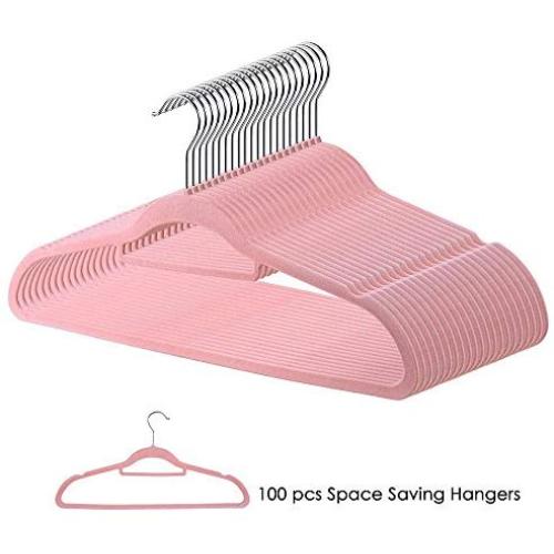 Yeshom 100Pcs Velvet Hanger Non Slip Clothes Suit Flocked Hangers Swivel Hook Ultra Thin Space Saving for Home Closet Yeshom 100Pcs Velvet Hanger Non Slip Clothes Suit Flocked Hangers Swivel Hook Ultra Thin Space Saving for Home Closet