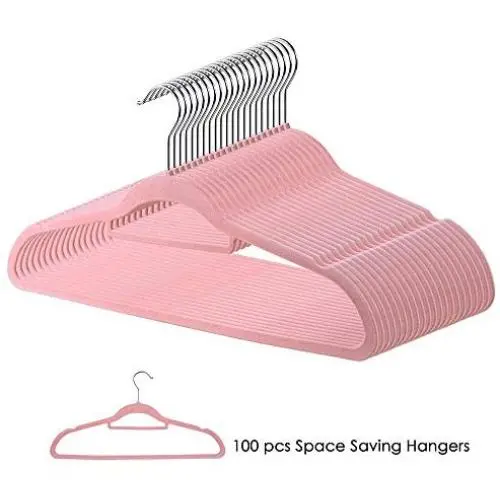 Yeshom 100Pcs Velvet Hanger Non Slip Clothes Suit Flocked Hangers Swivel Hook Ultra Thin Space Saving for Home Closet Yeshom 100Pcs Velvet Hanger Non Slip Clothes Suit Flocked Hangers Swivel Hook Ultra Thin Space Saving for Home Closet