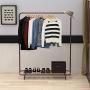 Simple Houseware Industrial Pipe Clothing Garment Rack with Bottom Shelves, Bronze