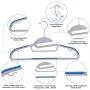 NUOKING Lightweight Plastic Hanger Set Multifunctional Ultra Thin Non-Slip Clothes Hangers，Home Hangers，Perfect for Pants, Dress, Jacket, Underwear and Shirt 30 Pack (Blue)