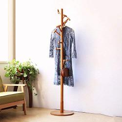 HTDZDX 180CM Wooden Coat Rack Free Standing 10 Hooks Clothes Stand Tree Stylish Wooden Hat Coat Rail Stand Rack Clothes Jacket Storage Hanger Organiser (Color : A)