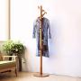 HTDZDX 180CM Wooden Coat Rack Free Standing 10 Hooks Clothes Stand Tree Stylish Wooden Hat Coat Rail Stand Rack Clothes Jacket Storage Hanger Organiser (Color : A)