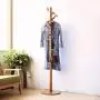 HTDZDX 180CM Wooden Coat Rack Free Standing 10 Hooks Clothes Stand Tree Stylish Wooden Hat Coat Rail Stand Rack Clothes Jacket Storage Hanger Organiser (Color : A)