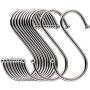 LOYMR 16 Pack 4.7 Inches Extra Large S Shape Hooks Heavy-Duty Metal Hanging Hooks Apply Kitchenware Bathroom Utensils Plants Towels Gardening Multiple uses Tools (Silver)