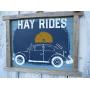 Vintage look HAY RIDES VW BUG BEETLE Fall jute hanger antique style primitive style. weathered wood sign Vintage look HAY RIDES VW BUG BEETLE Fall jute hanger antique style primitive style. weathered wood sign