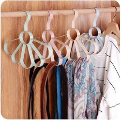 Nordic Clothes Hangers Multifunction Baby Hanger Scarf Hangers Frame Petal Tie Belt Storage Organizer Rack 5pcs Random Color