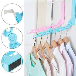 Gunel home Foldable Clothes Hanger Drying Rack Bathroom Plastic Organizer Plastic Multi-Function Hangers,Drying Rack,Suit Hangers,Travel Hangers (Blue)