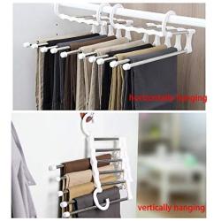 Na.c health 5-in-1 Multifunctional Multilayer Magic Fold Pants Trousers Clothes Hangers for Space Saving Storage Rack