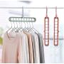 10pcs Random Color Multi-Function 9-Hole Sliding Clothes Hanger Sorting Drying Rack Hook Organizer 3D Space Saving Hanger Magic Hanger with Hook