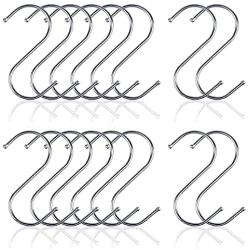 S Shaped Hooks, Metown, Heavy Duty Stainless Steel S Hooks, Hangers Hanging Hooks for Hanging Pots and Pans,Towels,Clothes,Plants in Home Kitchen Bathroom Bedroom Garden Work Shop (4.72in, 16)