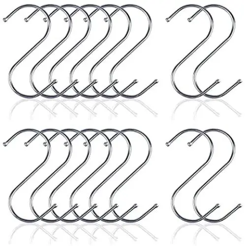 S Shaped Hooks, Metown, Heavy Duty Stainless Steel S Hooks, Hangers Hanging Hooks for Hanging Pots and Pans,Towels,Clothes,Plants in Home Kitchen Bathroom Bedroom Garden Work Shop (4.72in, 16) S Shaped Hooks, Metown, Heavy Duty Stainless Steel S Hooks, Hangers Hanging Hooks for Hanging Pots and Pans,Towels,Clothes,Plants in Home Kitchen Bathroom Bedroom Garden Work Shop (4.72in, 16)