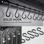 Gaosu S Hooks Black Aluminum S Shaped Hooks Heavy Duty Lightweight S Hanging Hangers Hooks for Pots, Pans,Plants, Cups, Bags,Clothes,Towels(Black)