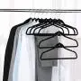 Yaheetech 100 Pcs Flocked Non Slip Cascading Velvet Hangers Suit/Shirt/Pants/Clothes Tidy 360 Swivel Hook Black