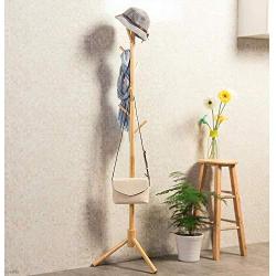 LYHOME Coat Rack Solid Wood Coat Rack Wooden Hanger Floor Bedroom Clothes Rack Hanger Fashion Children Hanger Save Space (Color : Wood Color)