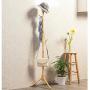 LYHOME Coat Rack Solid Wood Coat Rack Wooden Hanger Floor Bedroom Clothes Rack Hanger Fashion Children Hanger Save Space (Color : Wood Color)
