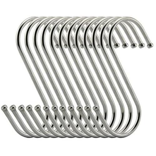 S Hooks 3 Inch S Shaped Utility Hooks, Topick 30 Pack Hanging Hooks Stainless Steel Metal Hanger Heavy Duty Hooks, Storage Holders for Kitchen, Work Shop, Bathroom, Plants, Office, Garden (3in Bold)