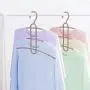 SevenUp 5 Pack Shirts Hangers Plastic, 3 Layers Dorm/Apartment Essentials Clothes Hangers Space Saving, Multi-Functional Non-Slip Closet Clothes Organizer for Scarf Pants Jeans Trousers,with 3 Hooks