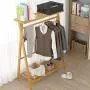 ZHHL Wooden Coat Rack,Coat Hangers Bamboo Bedroom Mobile Hanger Multifunction Hanging Clothes Rack [4 Size Optional] (Size : 100CM)