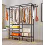 XIAOLONG Iron Simple Coat Rack Floor Black Hanger Modern Simple Clothes Rack Bedroom Living Room Mobile Floor Hanger