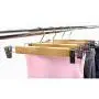 LOHAS Home 10-Pack Natural Finish Wooden Pant Skirt Hangers with 2-Adjustable Anti-Rust Clips