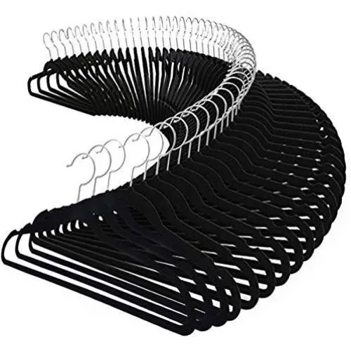 USA_BEST_SELLER 100 pcs Velvet Clothes Suit/Shirt/Pants Hangers Clothes Non-Slip Flock Velvet Hangers Space Saving