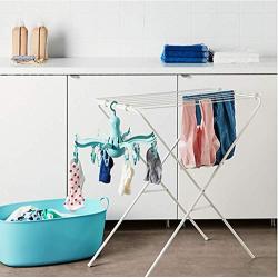 DODXIAOBEUL PRESSA 8-Claw Octopus Hanging Dryer 16 Clothes pegs, Simple to fold up and Put Away -Turquoise