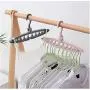 Multifunctional Heart Hole Clothes Hanger Storage Rack Folding Hanger Clothes Towel Hook Closet Organizer Plastic Storage Rack 10pcs Random Color