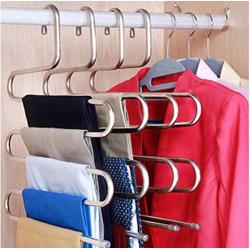 5PC 5 Layers S Shape Multifunctional Clothes Hangers Pants Storage Hangers Cloth Rack Multilayer Storage Cloth Hanger Decoration