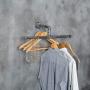MyGift Industrial Antique Silver Metal Wall Mounted 20-Inch T-Bar Pipe Clothing Hanger Rack