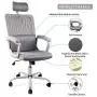 Ergonomic Computer Chair, High Back Mesh Office Chair Adjustable Headrest Desk Task Chair with Cloth Hanger Gray
