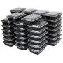50-Pack Meal prep plastic microwavable food containers for meal prepping With Lids 28 oz. 1 Compartment Black Rectangular Reusable Storage Lunch Boxes -BPA-Free Food Grade -Freezer & Dishwasher Safe 50-Pack Meal prep plastic microwavable food containers for meal prepping With Lids 28 oz. 1 Compartment Black Rectangular Reusable Storage Lunch Boxes -BPA-Free Food Grade -Freezer & Dishwasher Safe
