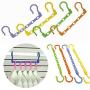 10pcs 5-Hole Space Saving Plastic Clothes Hanger Hanging Organizer Windproof Multi-Port Hook Random Color