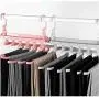 5 in 1 Multi-Functional Pant Rack Shelves Space Safer Stainless Steel Magic Wardrobe Clothing Hangers for Clothes Rack 5pcs Random Color 5 in 1 Multi-Functional Pant Rack Shelves Space Safer Stainless Steel Magic Wardrobe Clothing Hangers for Clothes Rack 5pcs Random Color