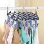 Laundry Drying Hanger Clothes Rack with 14 Clips Pins,Portable Clothesline Clothespins Hanger Set for Herb Socks, Towel, Underwear,Hat