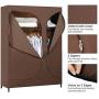 LANGRIA Heavy Duty Wire Shelving Garment Rack Clothes Rack, Portable Clothes Closet Wardrobe,Compact Zip Closet, Extra Large Wardrobe Storage Rack/Organizer, Hanging Rod,Capacity 420 lbs, Dark Brown