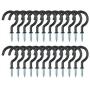 24 Pack 2.9 inch Vinyl Coated Screw-in Wall Hooks, Metal Steel Cup Ceiling Hooks, Wall Hang Hooks for Coffee Tea Cup, Plant, Light, Mug, Great for Indoor & Outdoor Use - Black