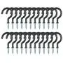24 Pack 2.9 inch Vinyl Coated Screw-in Wall Hooks, Metal Steel Cup Ceiling Hooks, Wall Hang Hooks for Coffee Tea Cup, Plant, Light, Mug, Great for Indoor & Outdoor Use - Black
