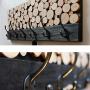 Cxjff Wall Coat Rack Clothes Hat Hanger Holder Hooks Wood Mediterranean Style, Brown, 3 (Color : Brown, Size : 68x2.5x40CM)