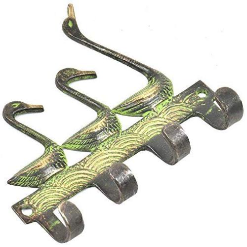 Indianshelf Handmade 1 Artistic Vintage Black Brass Duck Coat Hooks Holders/Wall Hooks for Pictures