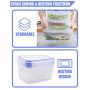 Kitchen Hardware Collection [4 Pack] Plastic Food Storage Containers with Lids Airtight Leak Proof Meal Prep Boxs Freezer Microwave Dishwasher Safe Large Food Containers 184 fl.oz Total