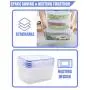Kitchen Hardware Collection [4 Pack] Plastic Food Storage Containers with Lids Airtight Leak Proof Meal Prep Boxs Freezer Microwave Dishwasher Safe Large Food Containers 184 fl.oz Total
