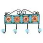 Indianshelf Handmade 1 Artistic Vintage Tile Turquoise Ceramic Sunflower Clothes Hooks Hangers/Utlility Hooks Indianshelf Handmade 1 Artistic Vintage Tile Turquoise Ceramic Sunflower Clothes Hooks Hangers/Utlility Hooks