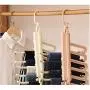 2pcs Random Color Clothes Pants Hangers Multi-Function Storage Rack Closet Space Saving Foldable Scarf Storage Rack Hangers for Clothes