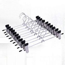KYCPTNFJ 10/20Pcs Non-Slip Adjustable Stand Hanger Pants Skirt Clothes Steel Adult Clothing Rotatable Clips Set