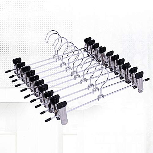 KYCPTNFJ 10/20Pcs Non-Slip Adjustable Stand Hanger Pants Skirt Clothes Steel Adult Clothing Rotatable Clips Set