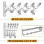 Mai Hongda Accordion Wall Mounted Drying Rack Stainless Steel Clothes Retractable Folding Accordian Wall Hanger Hanging Towel Holder 60lb Capacity for Laundry Bathroom No Drilling (24 Standard)
