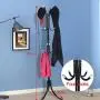 Iusun Coat Rack Three-Legged Stand Tree Hall Tree Entryway Storage Shelf Wood Look Accent Furniture for Clothes Hat Bag Hanger Floor Bedroom Multi-Function Simple-Ship from USA (Black)